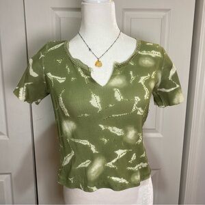 Green Tie-Dye Women's Top